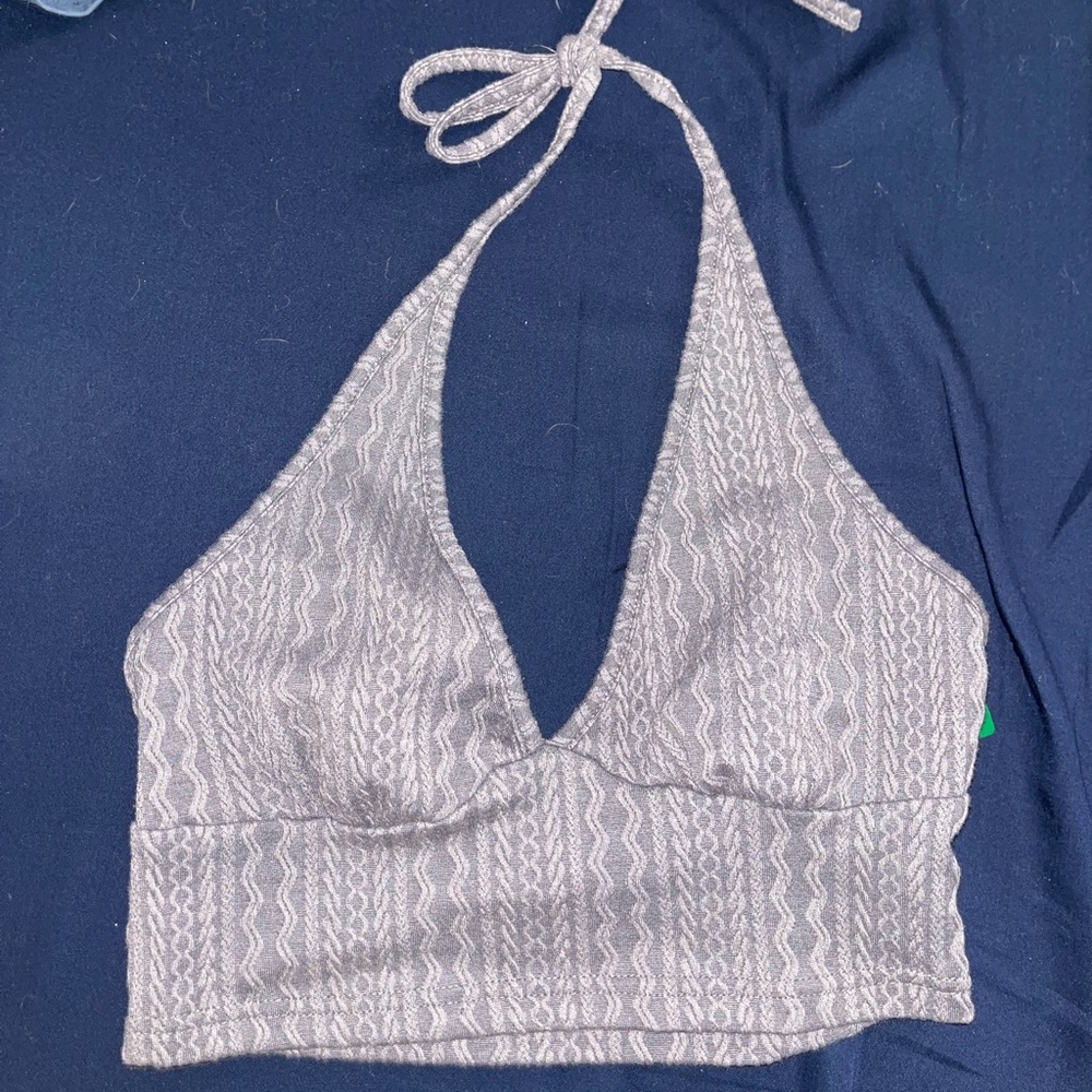 Grey halter top